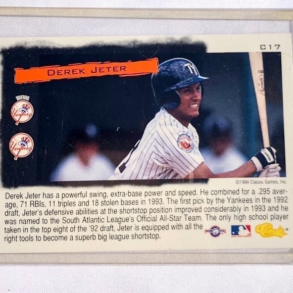 1994 Derek Jeter Classic “Cream of the Crop” Card - Picture 7 of 13